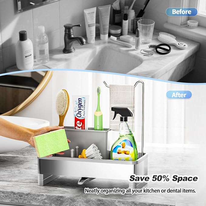 Ewaiira Stainless Steel Sink Caddy, Sponge Holder - Image 7