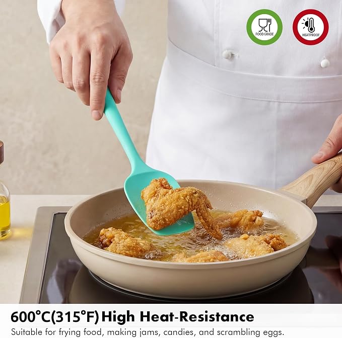 Silicone Spoon Spatula Set: 600ºF Heat Proof Food Grade Baking Essentials - Image 3