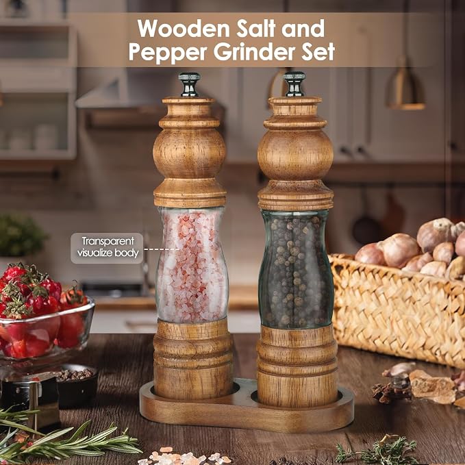 Wooden Salt and Pepper Grinder Set - Image 3