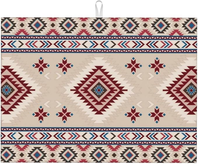 Rustic Ethnic African Dish Drying Mat Vintage Tribal Aztec Southwestern Drying by Unknown