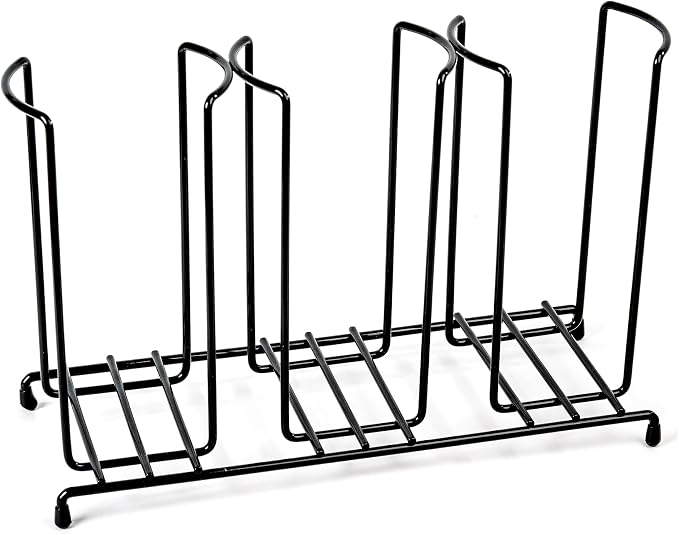 Inevibe Wire Frame Cup and Lid Organizer, 3 Compartment Metal Rack Design - Image 5