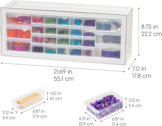 IRIS USA Plastic Storage Drawers, Made in USA, 26-Drawer Organizer Cabinet - Image 3