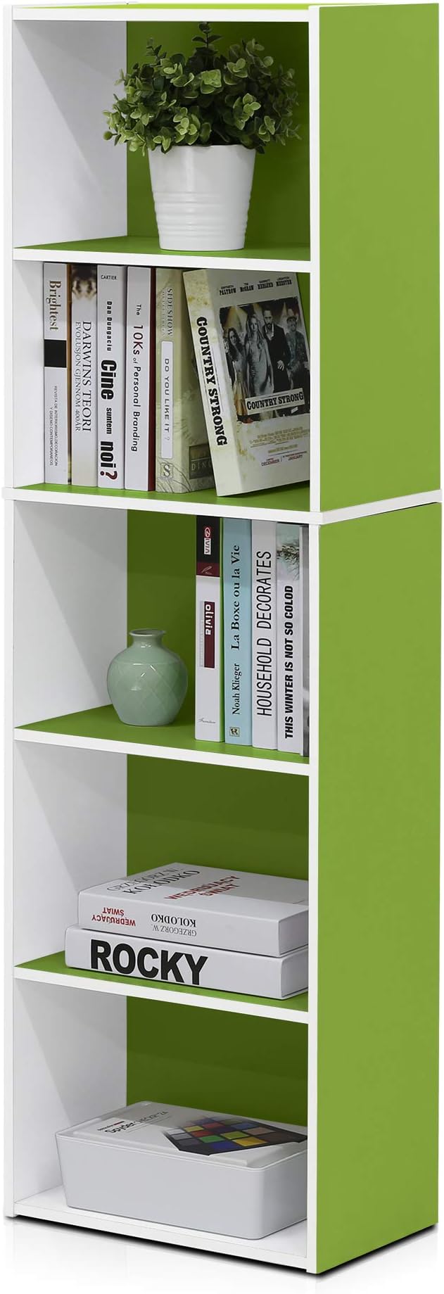 Furinno LUDER Book Shelf, 5-Tier Bookshelf, Bookcase by Furinno-FitsYourSpaceFitsYourBudget