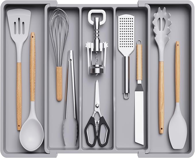 Lifewit Utensil Organizer for Kitchen Drawers, Expandable Cooking Utensil Tray by Lifewit