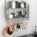 VyGrow 28 Inch Pot Rack Wall Mounted, 2 Tier Pots and Pans Organizer by VyGrow