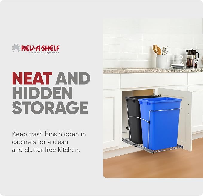 Rev-A-Shelf RV-18KD-2218C-S Double Pullout Trash Cans - Image 5