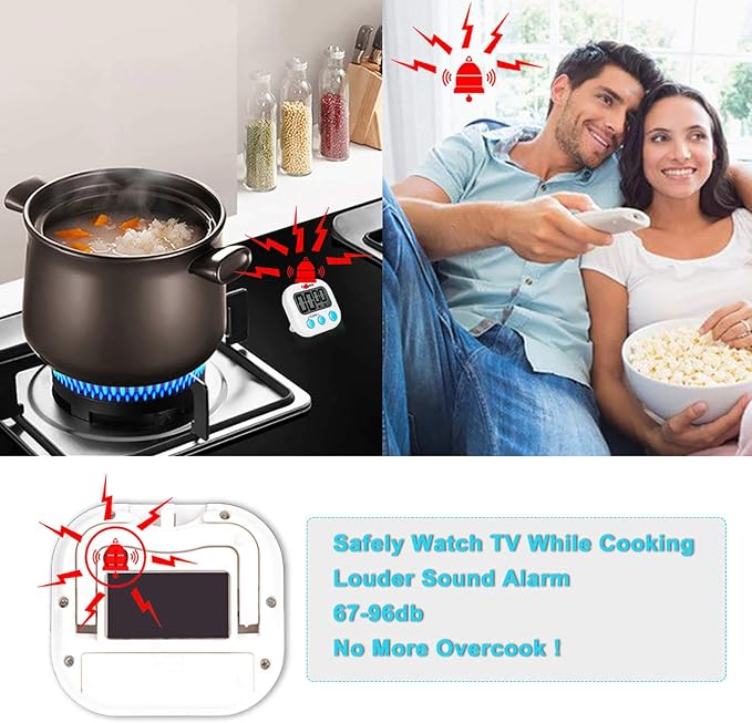 Uigos 2 Pack Digital Kitchen Timer II 2.0, Big Digits, Loud Alarm, Magnetic - Image 2