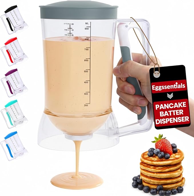 Eggssentials Pancake Dispenser – Easy Control Cake Mix Dispenser by Eggssentials