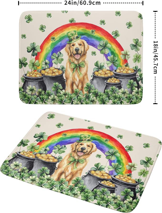 Funny Dog Dish Drying Mats for Kitchen Countertop Large Microfiber Absorbent - Image 2