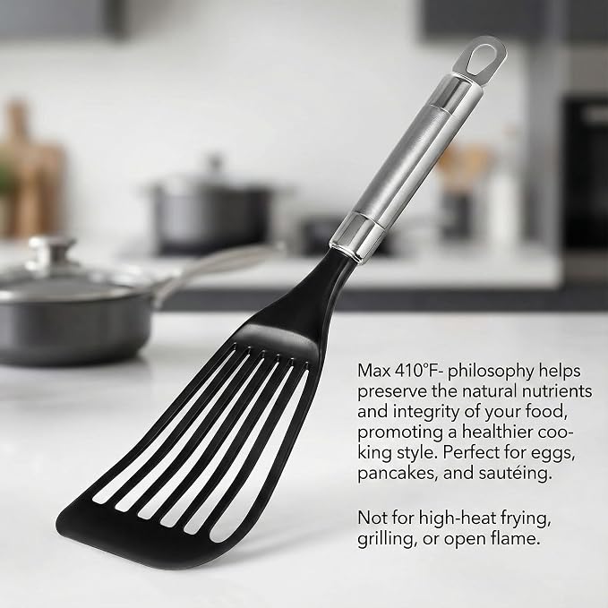 KSENDALO LFGB Certified Nylon Fish Spatula, Slotted Egg Turner - Image 4