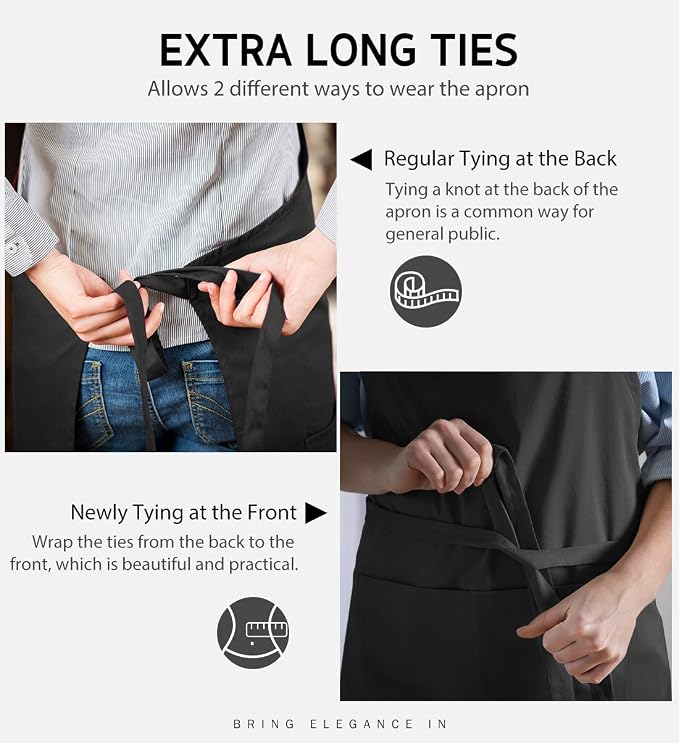 Syntus Apron for Men Women, Adjustable Cooking Kitchen Chef Aprons - Image 6