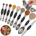 Magnetic Measuring Spoons Set of 9 Stainless Steel Dual Sided Stackable by CHAMTILE