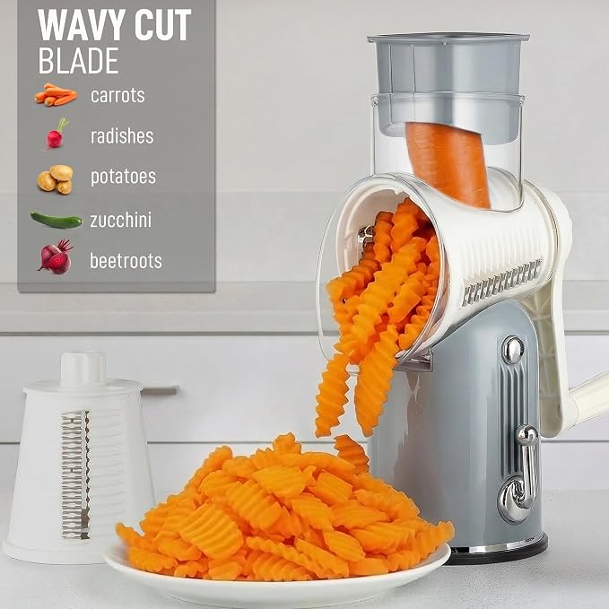 Zulay Kitchen Rotary Cheese Grater 5 Blade Cheese Shredder - Image 4