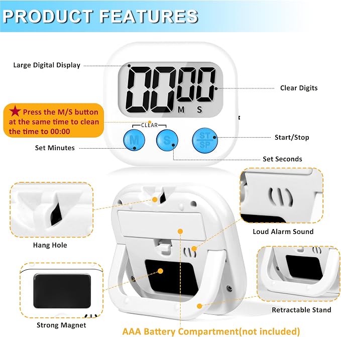 ZILLEEN Kitchen Timer Digital - Image 7