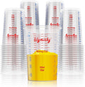 50 PACK Plastic Measuring Cups, 32 oz Disposable Mixing Cups, Measurement by Lilymicky