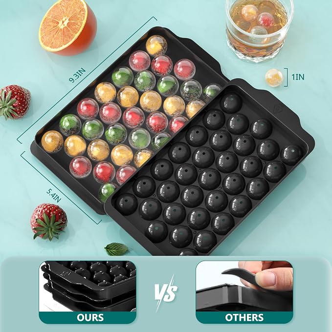 Optish Ice Cube Tray with Lid and Bin, 3 Pack Ice Trays - Image 5