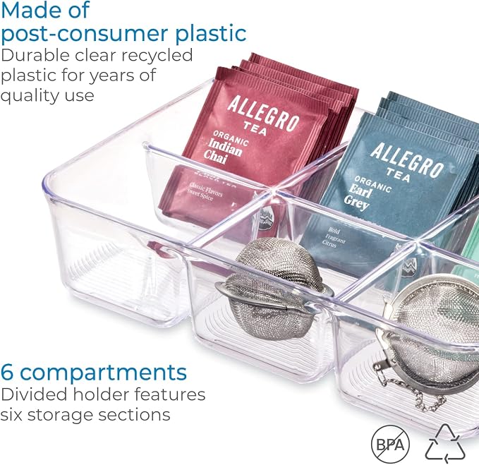 iDesign Clear Tea Bag & Sugar Packet Organizer - Image 4
