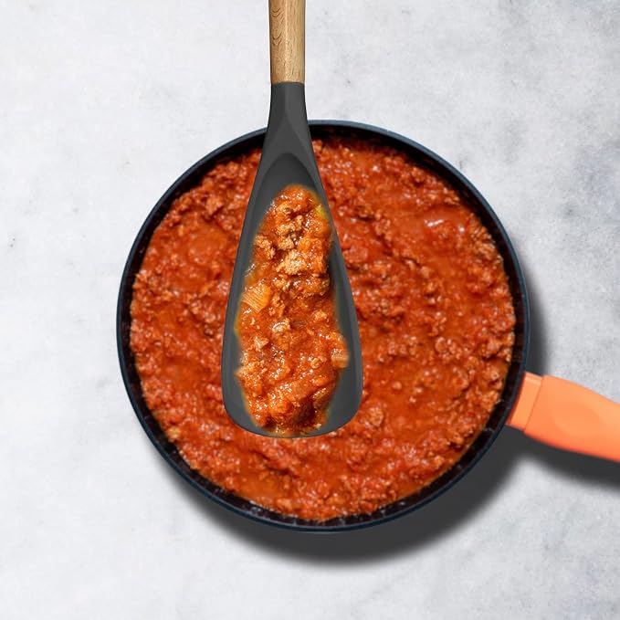 Cooking Spoon for Nonstick Cookwares, VOVOLY Silicone Spoon for Mixing - Image 3