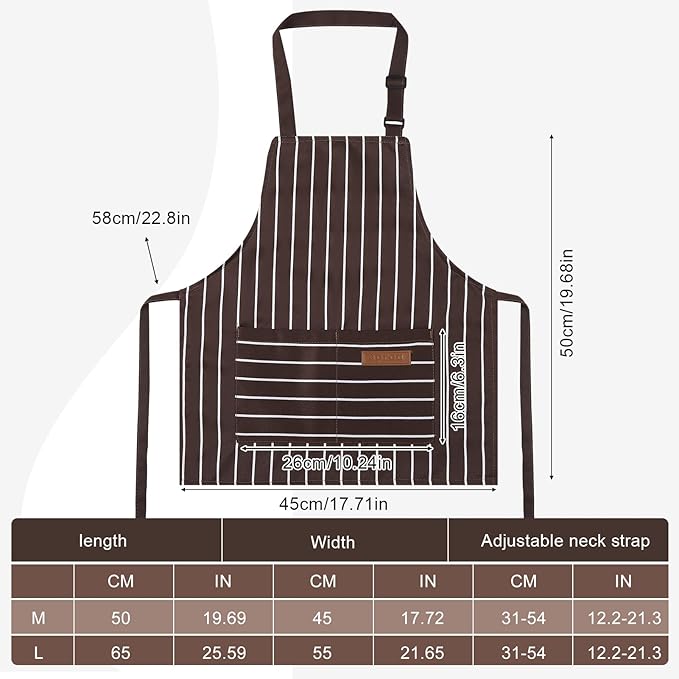 2 Pack Stripes Kids Apron, Kids Cooking Aprons - Image 2