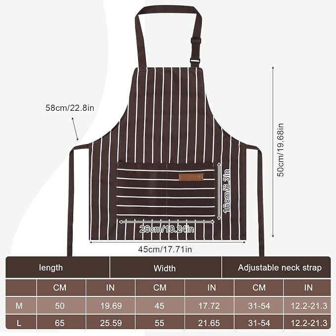 2 Pack Stripes Kids Apron, Kids Cooking Aprons - Image 2
