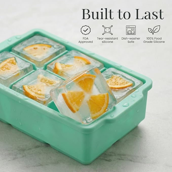 KitchFort Large Silicone Ice Cube Tray, Easy Release 2" Big Ice Cubes - Image 2
