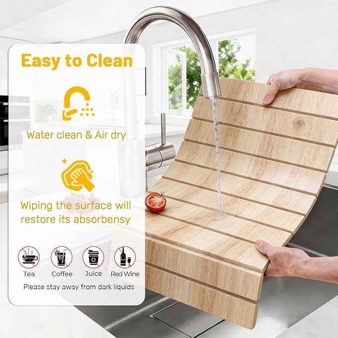 Dish Drying Mats, Large 24x16 Inch Diatomaceous Earth Drying Mat / - Image 6