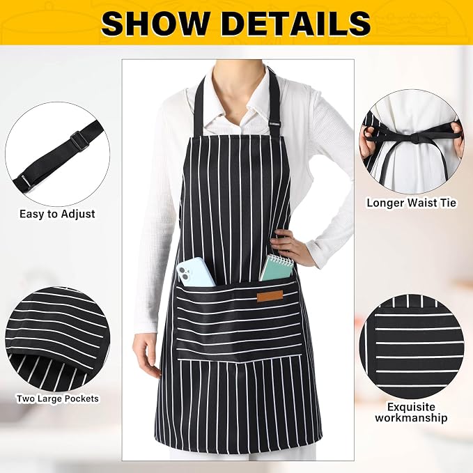 Handepo 4 Pcs Kitchen Aprons - Image 3