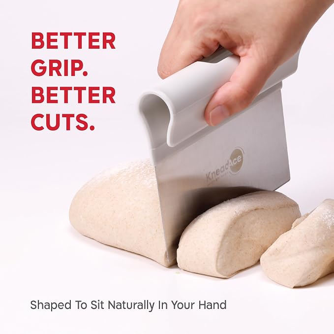 KneadAce Dough Scraper & Baker’s Brush Set. Stainless Steel Bench Scraper & - Image 3