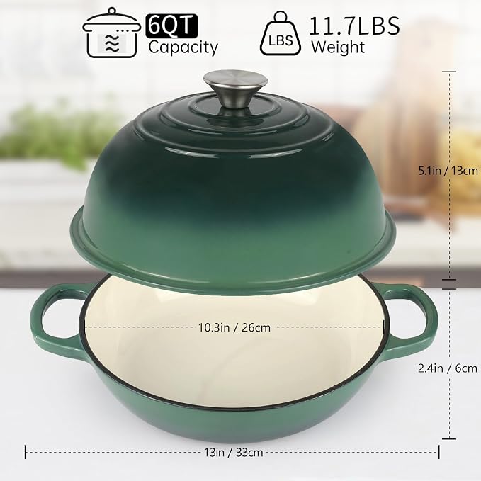 Enameled Cast Iron Bread Oven, Dutch Oven Pot - Image 2