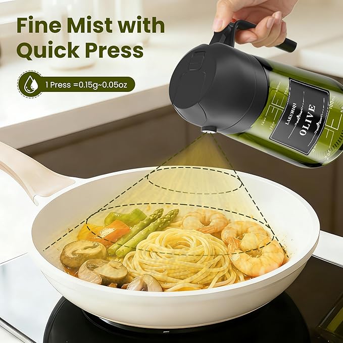 LAKUMIQI 2 in 1 Oil Sprayer for Cooking, 16oz Olive Oil Dispenser Bottle for - Image 7