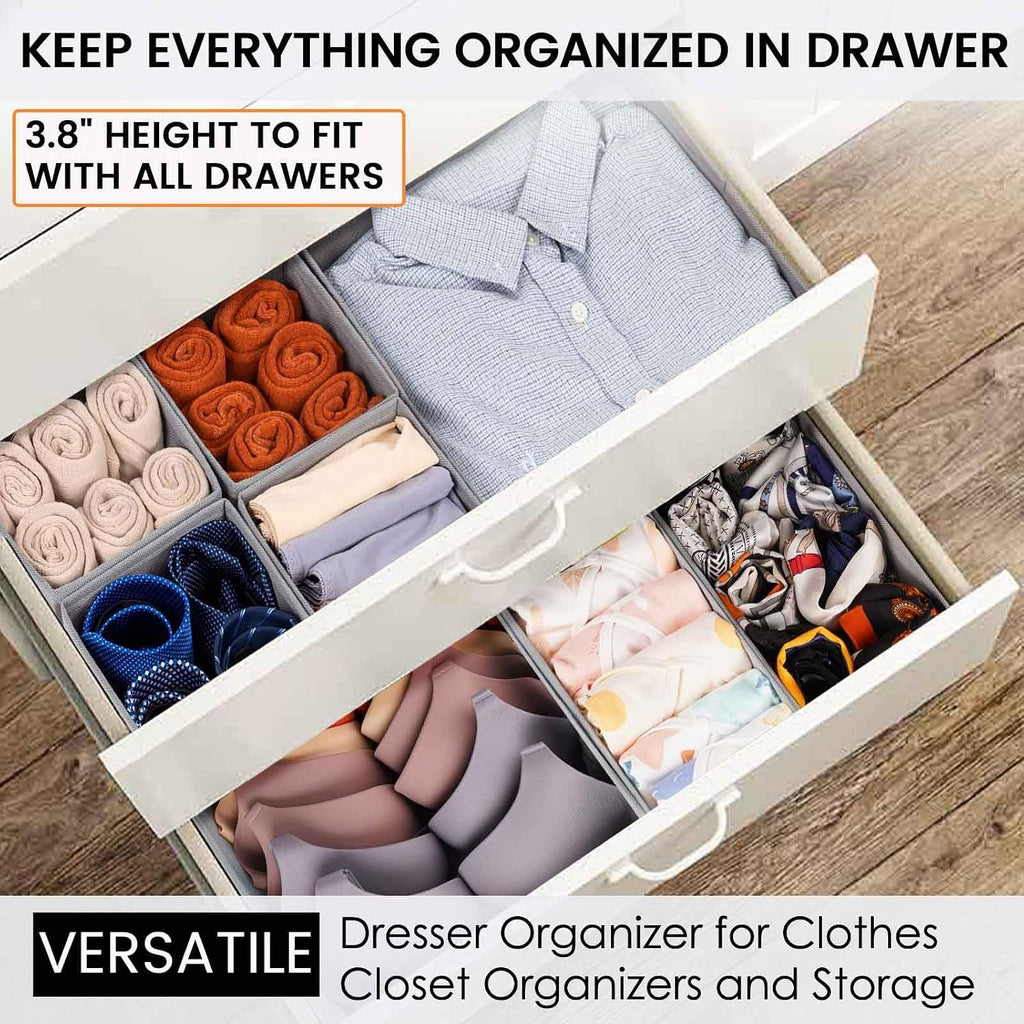 【FAMILY PACK】Drawer Organizer Clothes, 20 Pack Dresser Organizer Bins