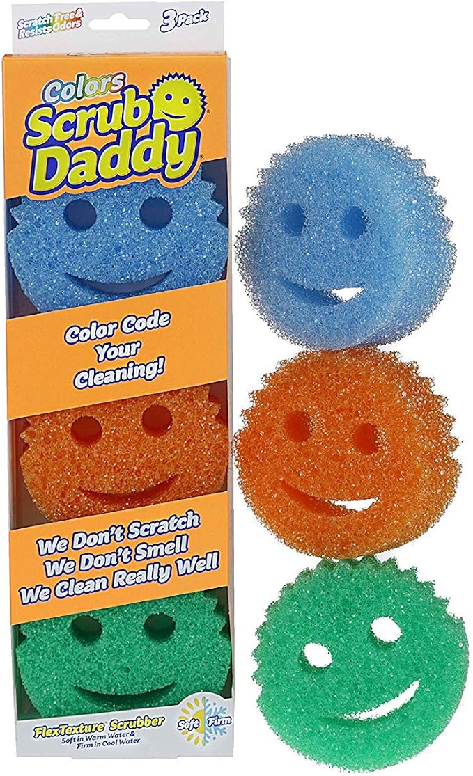 Scrub Daddy Colors Sponge Set, FlexTexture, 3ct Pack of 2 | Temperature - Image 3