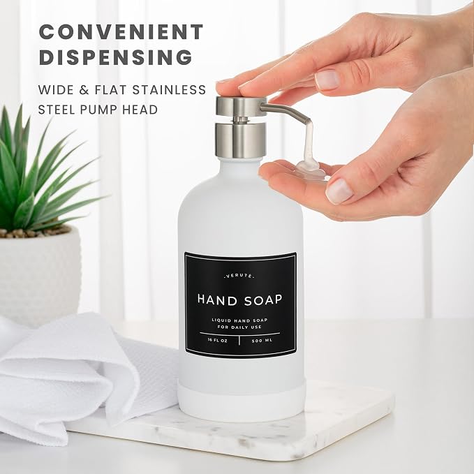 Hand and Dish Soap Dispenser for Kitchen and Bathroom, Stainless Steel Pumps - Image 4