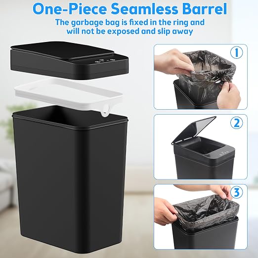 Bathroom Trash Can with Lid, KOEYLE 2 Pack 2.2 Gallon Automatic Touchless - Image 7