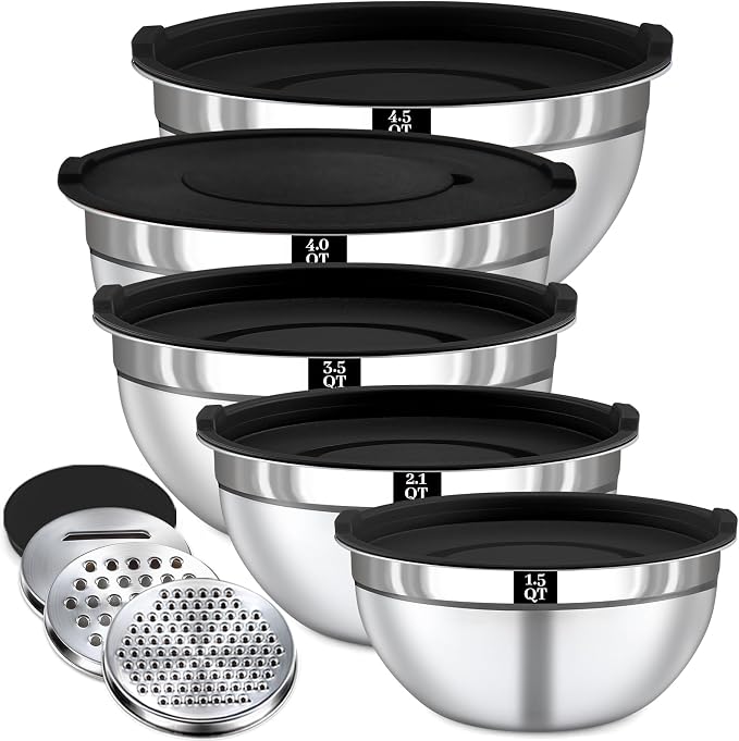8PCS Mixing Bowls with Lids Set by Boskermeal