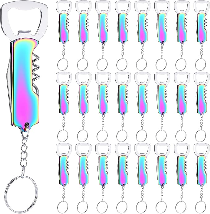 Ziliny 24 Pcs Bottle Opener Keychain Bulk Wine Bottle Beer Opener Keychain by Ziliny