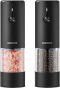 Black Stainless Steel Electric Salt and Pepper Grinder Set by GORMODEOfficial