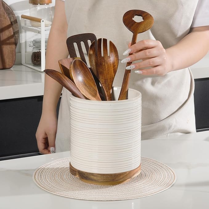 DOWAN 360° Rotating Extra Large Cooking Utensil Holder, 7.6" Kitchen Utensil - Image 8