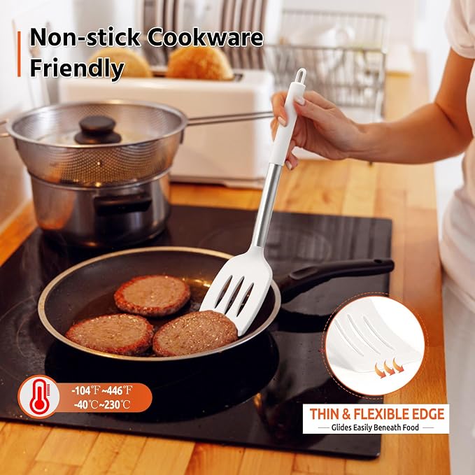 E-far Cooking Utensils Set of 4, Silicone Kitchen Utensils - Image 5
