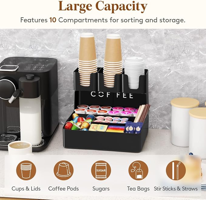 Lifewit 2-tier Coffee Station Organizer Caddy - Image 2