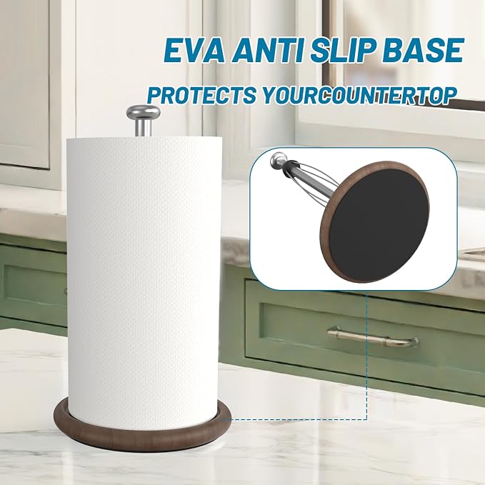 VEHHE Wooden Paper Towel Holder Countertop - Image 6