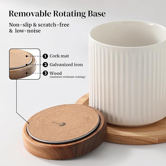 DOWAN 360° Rotating Extra Large Cooking Utensil Holder, 7.6" Kitchen Utensil - Image 6