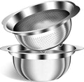 Stainless Steel Strainer with Mixing Bowl, Rice Washer, Colander by STOCKPOT