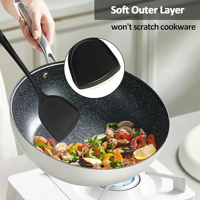 Silicone Kitchen Utensils Set 15PC Cooking Utensils Set, Heat Resistant Kitchen - Image 3