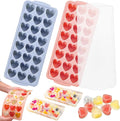 Heart Ice Cube Molds with Lid 2 Pcs Mini Heart Ice Cubes Tray by LEBERY