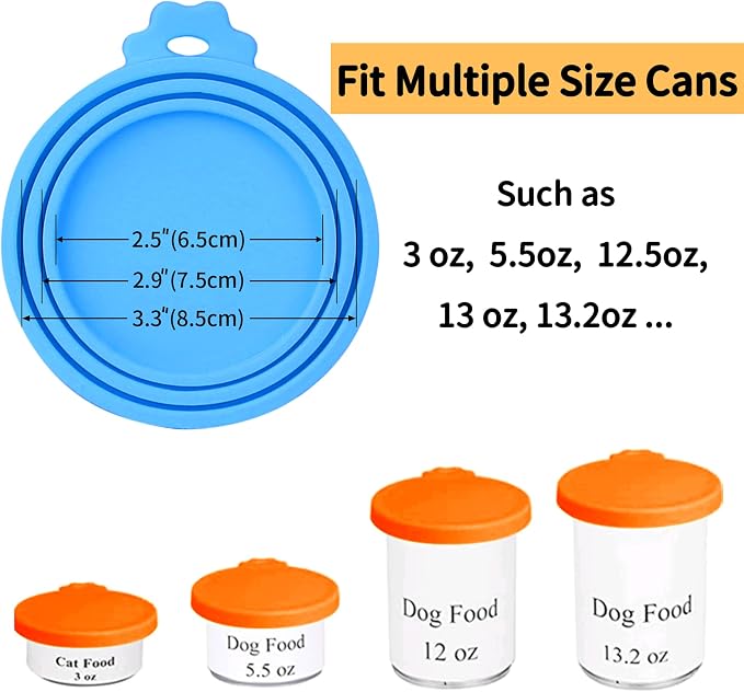 Lydia's Deal 4 Pack Universal Pet Food Can Covers, Silicone Lids - Image 7
