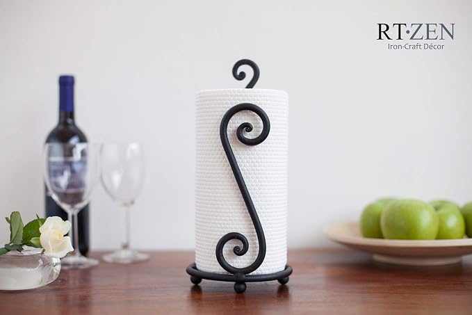 RTZEN Matte Black Paper Towel Holder Countertop - Image 3