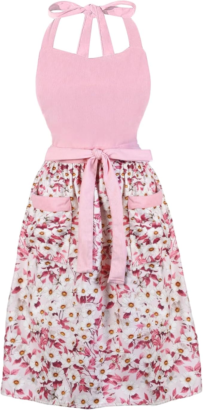 Cute Floral Aprons for Women by HYVOROS