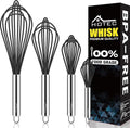 HOTEC 4 Pieces Silicone Whisks Set, Wire Balloon Whisks Egg Beater, Non-slip by Hotec