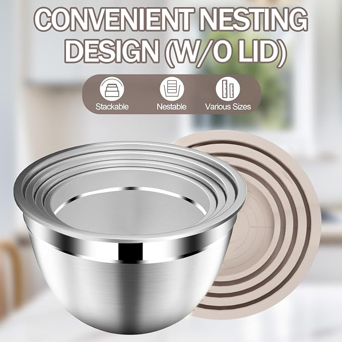 DUTZUN Stainles Steel Mixing Bowls - Image 5